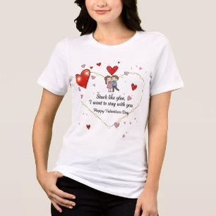 T-shirt En Tri-matière Couple de la Saint-Valentin mignon coeurs personna