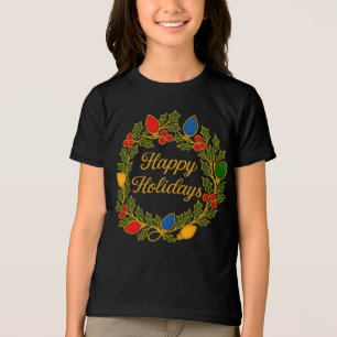 T-shirt En Tri-matière Couronne de Fêtes de fin d'année Lumières de Noël