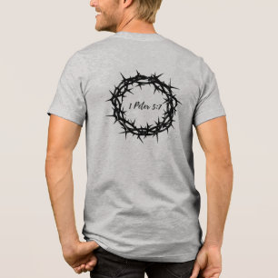 T-shirt En Tri-matière Couronne d'épines noires avec verset biblique 1 Pi