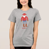 T-shirt En Tri-matière Cowboy Santa Custom Text Christmas (Recto)