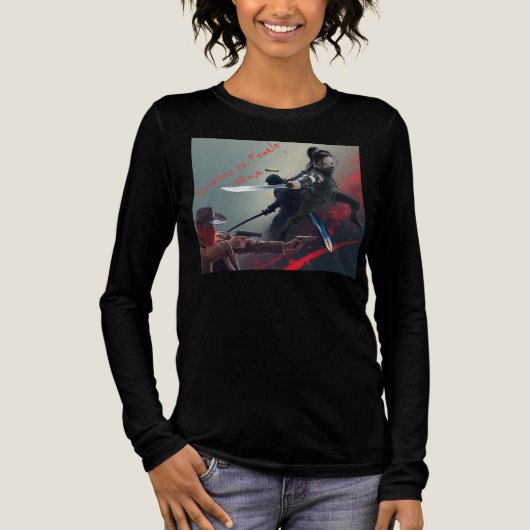 T-shirt En Tri-matière Cowboy vs. Female Ninja (Recto)