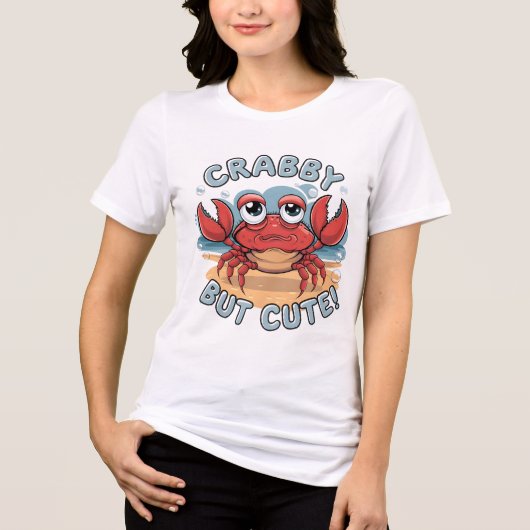T-shirt En Tri-matière Crabby mais mignon - Drôle Kawaii Crab Design (Recto)