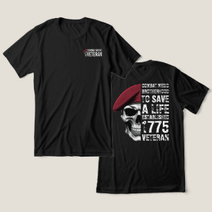 T-shirt En Tri-matière Crâne de vétéran Insigne de terrain de médecin de