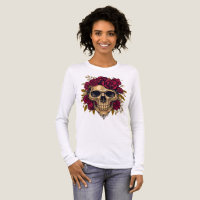 Crâne Rose Rouge | Tee-shirt gothique Halloween