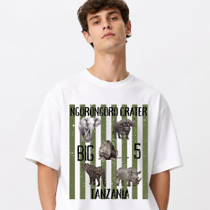 T-shirt En Tri-matière Cratère de Ngorongoro Big 5 Grunge personnalisé Ta