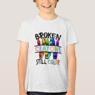 T-shirt En Tri-matière Crayons cassés Couleur fixe - Sensibilisation en s