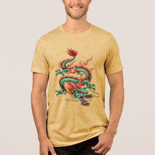 T-shirt En Tri-matière Créature mythique du dragon vert de l'Est chinois