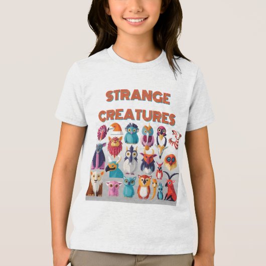 T-SHIRT EN TRI-MATIÈRE CRÉATURES ÉTRANGES (Recto)