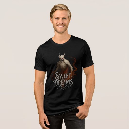 T-shirt En Tri-matière Creepy Demon Ghost with "Sweet Dreams" Text (Recto plein)