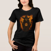 T-shirt En Tri-matière Creepy Fiery Witch Halloween Art (Recto)
