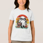 T-shirt En Tri-matière Creepy Funny Halloween Casual Ghost   (Recto)