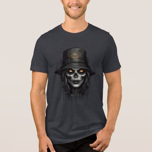 T-shirt En Tri-matière Creepy Skull Witch with Glowing Eyes (Recto)