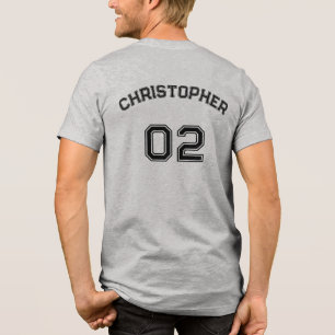 T-shirt En Tri-matière Créer Nom du joueur Numéro Jersey Mens Gris Coton