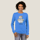 T-shirt En Tri-matière Crème Bleue Blanc Snowman Noël (Recto complet)