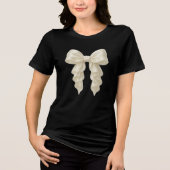 T-shirt En Tri-matière Crème Cascade Ruffle Bow tendance Posh Girly (Recto)