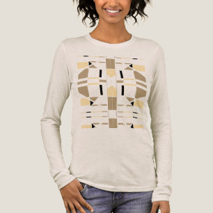 T-shirt En Tri-matière Crème Taupe Noir Géométrique Sud-Ouest MCM Look