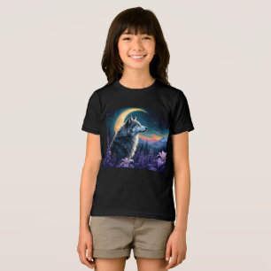 T-shirt En Tri-matière Crescent Lune ciel nocturne Wolf