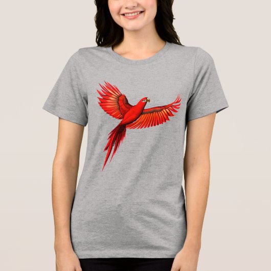 T-shirt En Tri-matière Crimson Macaw / Red Parrot en vol (Recto)
