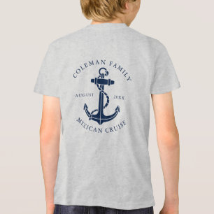 T-shirt En Tri-matière Croisière de Famille Personnalisée Ancre de Bateau