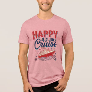 T-shirt En Tri-matière Croisière vintage patriotique du 4 juillet Happy_1