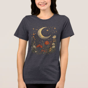 T-shirt En Tri-matière Croissant de Lune & Fleur Sauvage Nuit Étoilée