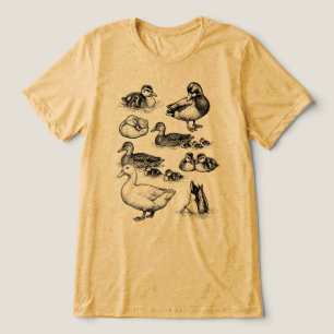 T-shirt En Tri-matière Croquis de canard colvert vintage adorable caneton