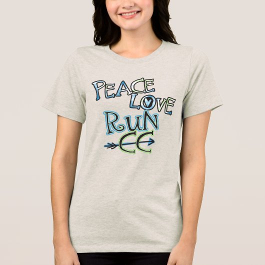 T-shirt En Tri-matière Cross Country PEACE LOVE RUN CC (Recto)