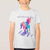 T-shirt En Tri-matière Cubisme arc-en-ciel courir Cheval sauvage (Recto)
