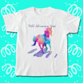 T-shirt En Tri-matière Cubisme arc-en-ciel courir Cheval sauvage