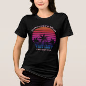 T-shirt En Tri-matière Custom Beach Girl's Trip Tropical Pink Black (Recto)