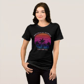 T-shirt En Tri-matière Custom Beach Girl's Trip Tropical Pink Black (Recto plein)