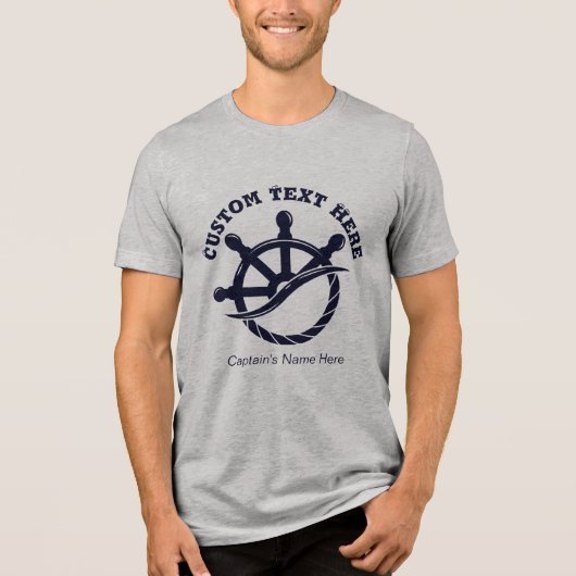 T-shirt En Tri-matière Custom Captain Boat Nautical Gift (Recto)