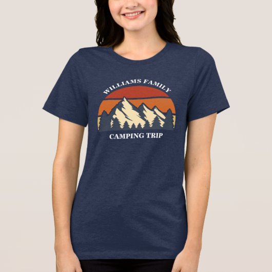 T-shirt En Tri-matière Custom Family Camping Trip Mountain Sunset Femme (Recto)