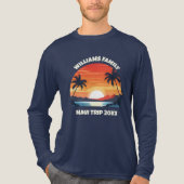 T-shirt En Tri-matière Custom Maui Trip Sunrise Palm Trees Long Sleeve (Recto)