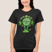 T-shirt En Tri-matière Custom St. Patrick's Day Bird Shamrock Noir (Recto)