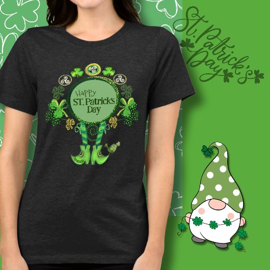 T-shirt En Tri-matière Custom St. Patrick's Day Bird Shamrock Noir