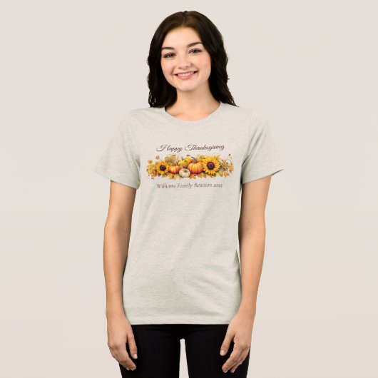 T-shirt En Tri-matière Custom Thanksgiving Citrouille Automne Femmes (Recto plein)