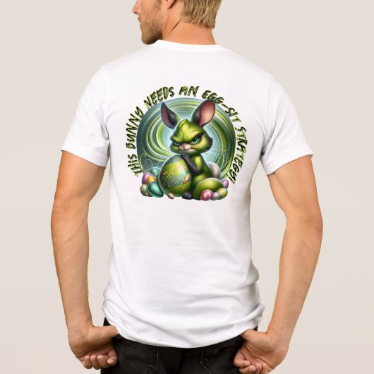 T-shirt En Tri-matière Customisez-moi ! - Lapin Frustré Embracant un Oeuf (Verso)