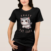 T-shirt En Tri-matière Cute Astronaut Cat Crazy Cat Lady (Recto)