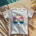 T-shirt En Tri-matière Cute Beach Coucher de soleil Palmiers Personnalisé<br><div class="desc">Ce mignon T-shirt tricolore au coucher du soleil de palmier tropical est parfait pour une escapade de printemps avec vos amis de la sororité de l'université ou des vacances amusantes de bateau de croisière en famille. Personnalisez un ensemble de t-shirts customisés pour votre sortie en groupe à la plage ou...</div>
