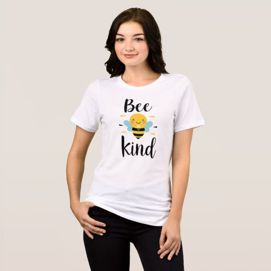 T-shirt En Tri-matière Cute "Bee Kind" Pun with Bumblebee (Recto plein)
