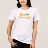 T-shirt En Tri-matière Cute "Bee Yourself" Pun with Bumblebee (Recto)