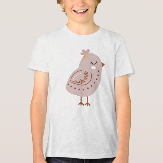 T-shirt En Tri-matière Cute Boho Bird Illustration in Neutral Pastel  (Recto)