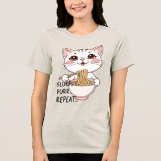 T-shirt En Tri-matière Cute Cat Ramen Tee - Slurp, Purr, Repeat