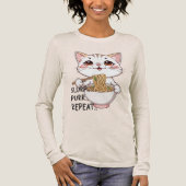 T-shirt En Tri-matière Cute Cat Ramen Tee - Slurp, Purr, Repeat (Recto)