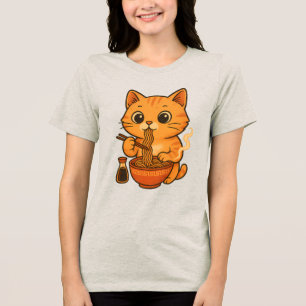 T-shirt En Tri-matière Cute chat manger Ramen