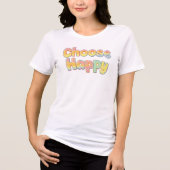 T-shirt En Tri-matière Cute "Choose Happy" Pastel Rainbow (Recto)