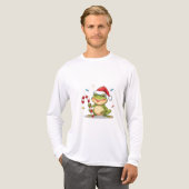 T-shirt En Tri-matière Cute Christmas Frog With Candy Cane - Funny Holida (Recto complet)