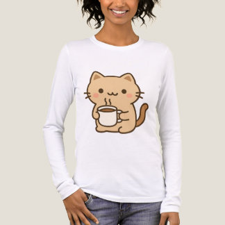 T-shirt En Tri-matière Cute Coffee Cat Kawaii Cozy Aesthetic Design