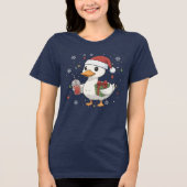 T-shirt En Tri-matière Cute Duck Christmas Drink Cozy Holiday Gift (Recto)